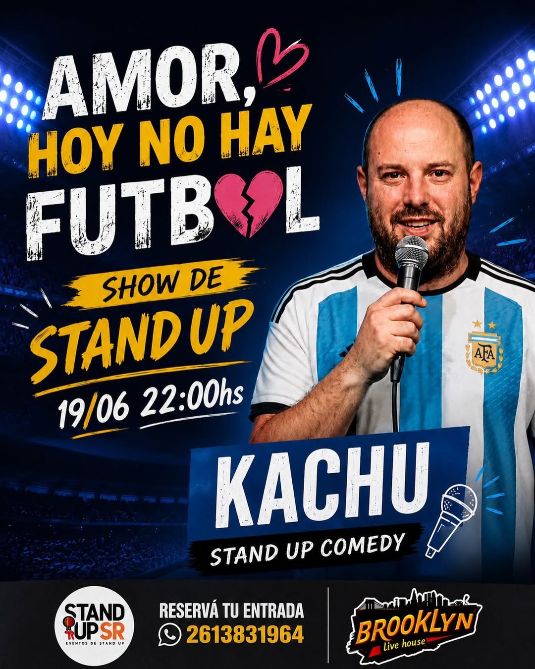 🎤⚽ AMOR, HOY NO HAY FÚTBOL… ¡HAY STAND UP! 😂❤️