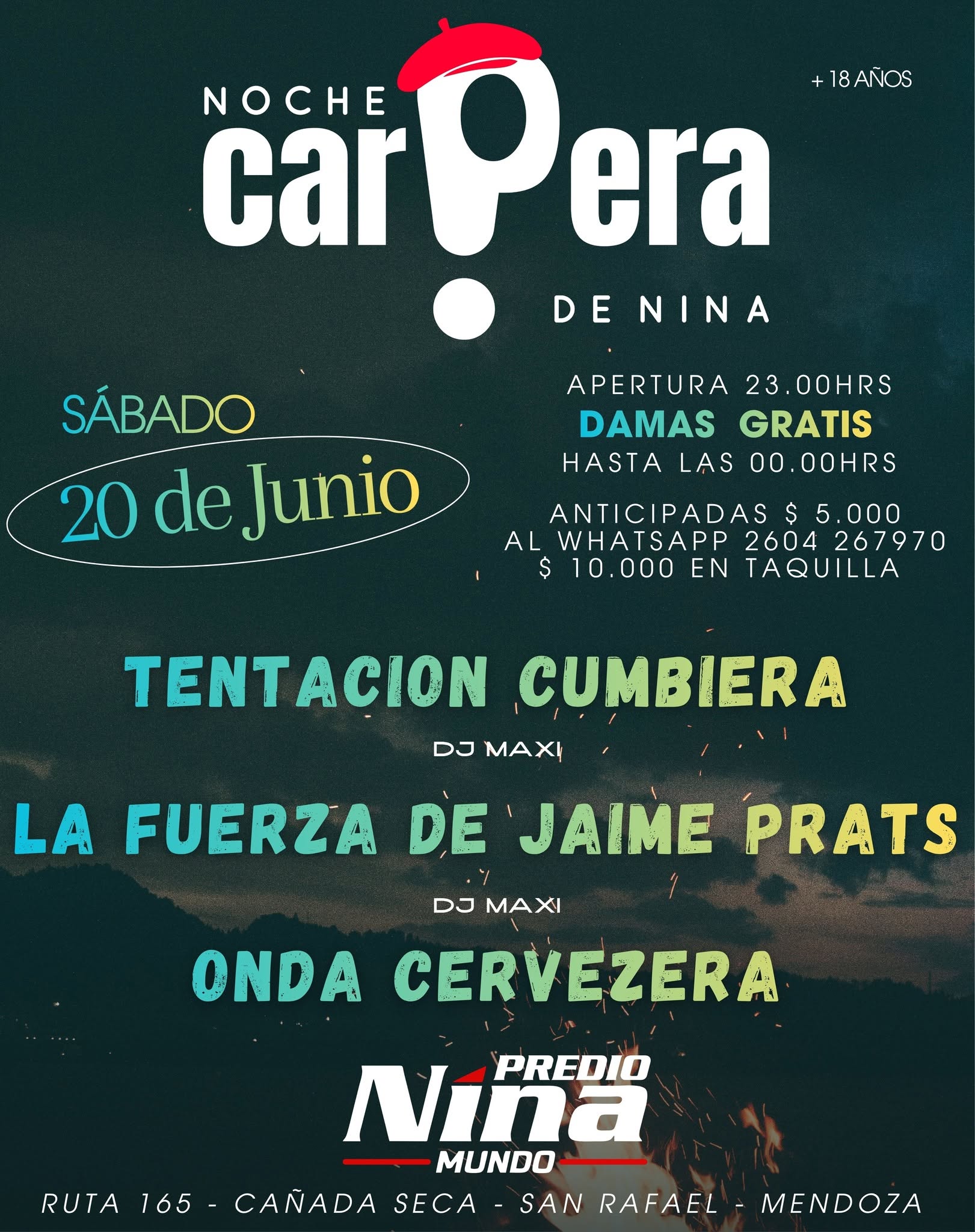 NOCHE CAMPERA CON SHOW EN VIVO