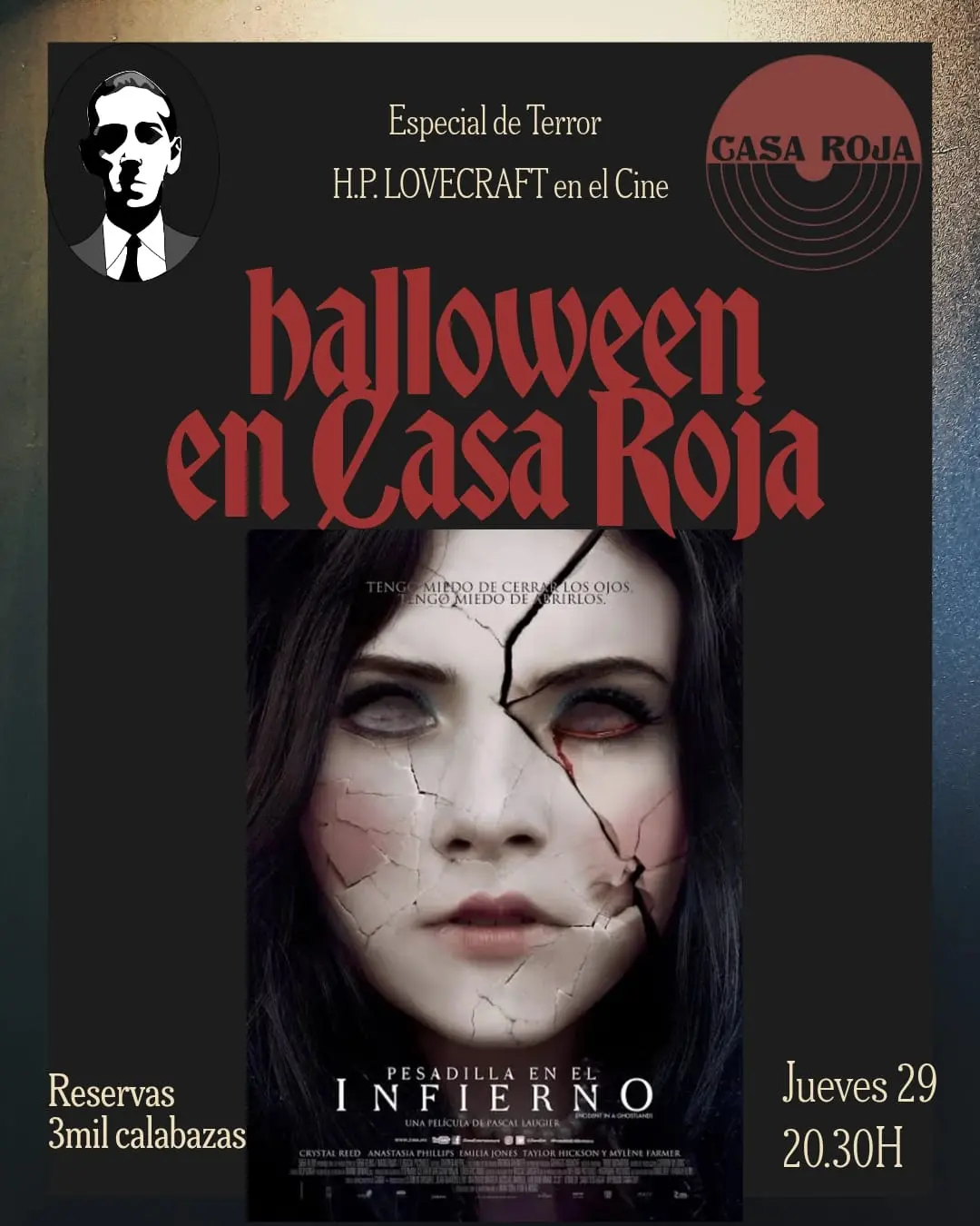 Encuentro de Cine y Literatura: 𝐇𝐀𝐋𝐋𝐎𝐖𝐄𝐄𝐍 𝐄𝐍 𝐂𝐀𝐒𝐀 𝐑𝐎𝐉𝐀 👻